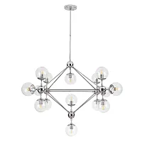 Люстра подвесная Болла (Bolla) A1664SP-15CC Arte Lamp прозрачная на 15 ламп, основание хром в стиле современный молекула шар Люстра подвесная Болла (Bolla) A1664SP-15CC Arte Lamp прозрачная на 15 ламп, основание хром в стиле современный молекула шар